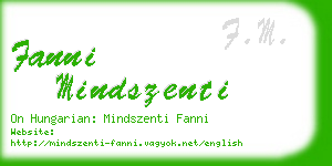 fanni mindszenti business card